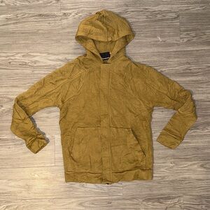 SAMPLE T Alexander Wang Jacket Full Zip Mens Sz S Yellow Brown Wrinkle Texture